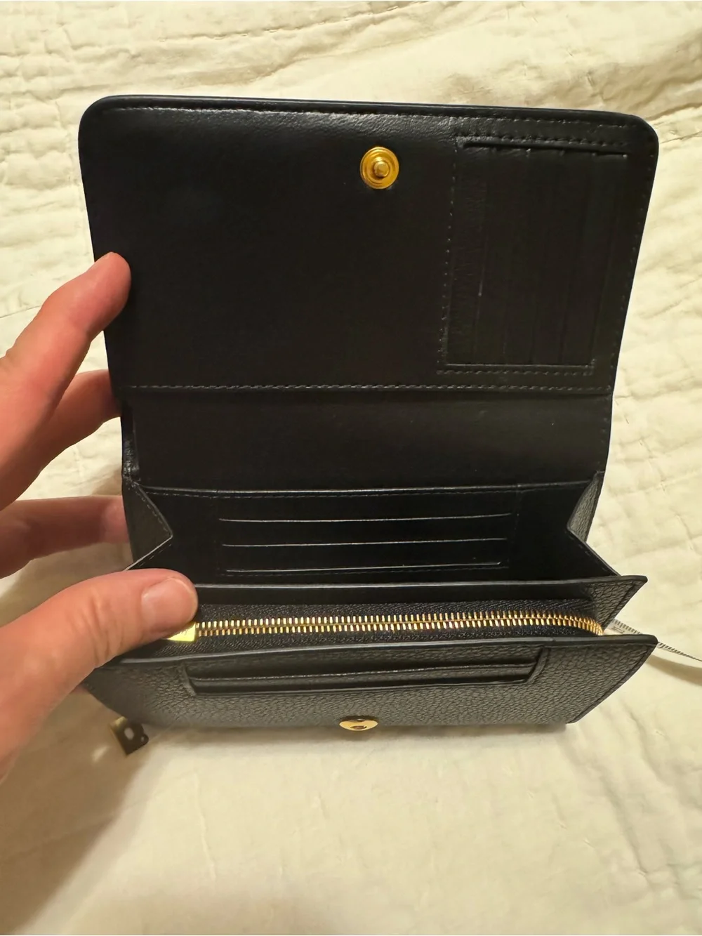 Mulberry Black Pebbled Leather Continental Wallet with Gold Logo